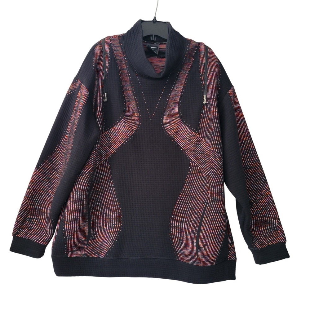 Nike Sportswear Tech Knit Funnel Neck Sweatshirt Black Multi Color 597532-010 M